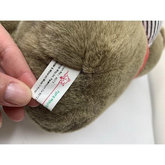 Toys House Dog Bear Plush 12” Stuffed Animal Plush Toy Vintage Red Vest Rare - Picture 7 of 8